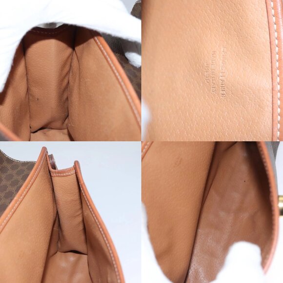 CELINE Macadam Canvas Clutch Bag PVC Leather Brown Auth 115097 - Picture 13 of 14